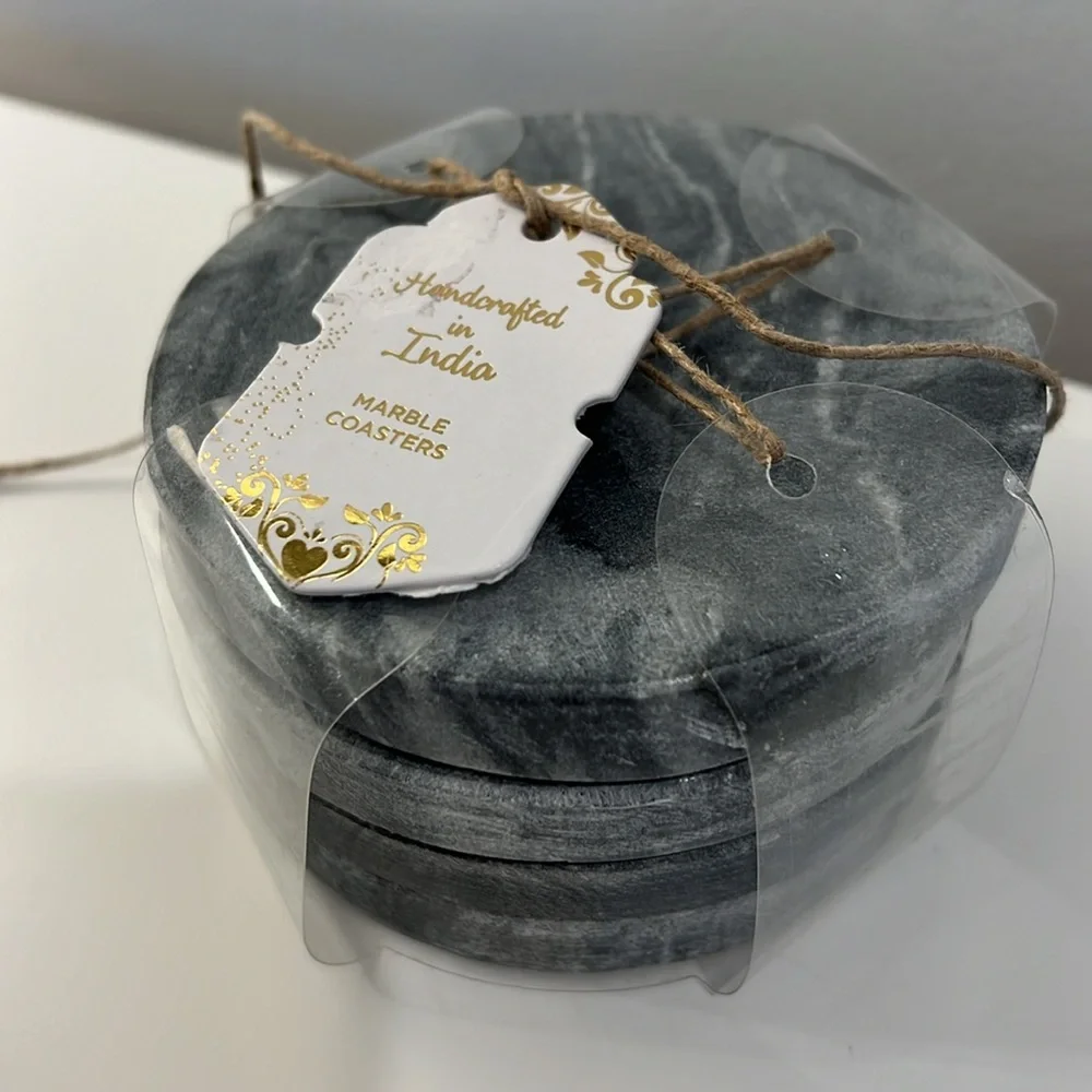 Gray Marble Coasters Set NWT